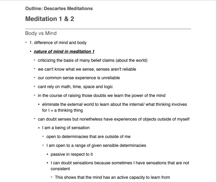 descartes meditations analysis